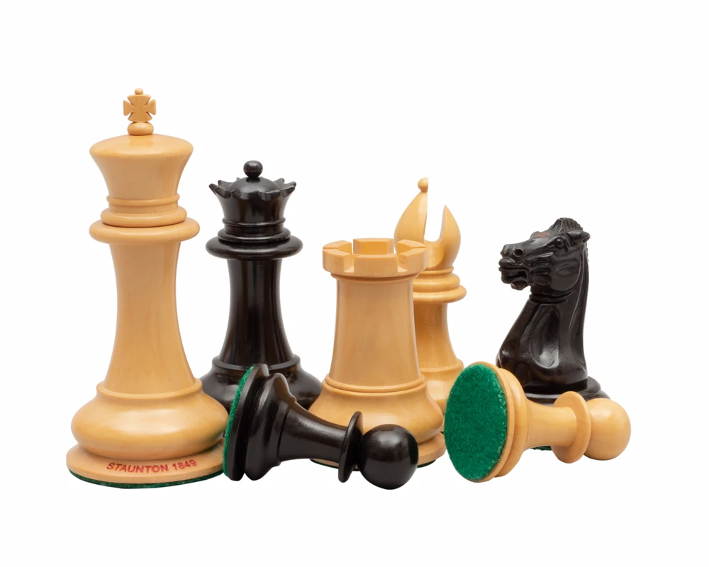 Original Staunton 1849 Ebony Chess Men 4.4 Inch 4 Original Staunton 1849 Ebony Chess Men 4.4 Inch - Image 4