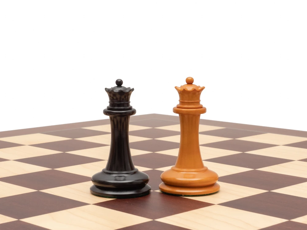 J J Cooke Edition Ebony And Antiqued Boxwood Chessmen 4.4 Inches 6 J J Cooke Edition Ebony And Antiqued Boxwood Chessmen 4.4 Inches - Image 6