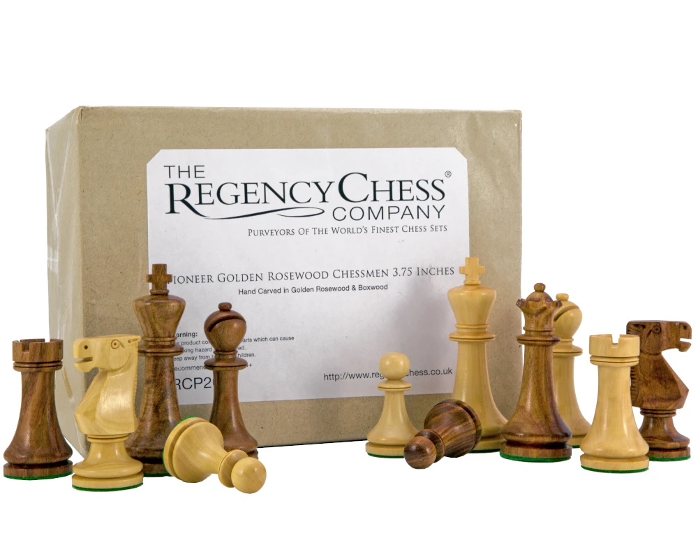Pioneer Golden Rosewood Chessmen 3.75 Inches 2 Pioneer Golden Rosewood Chessmen 3.75 Inches - Image 2