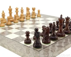 Atlantic Rosewood And Ash Burl Chess Set -Board Games - Chess And Cards Shop RCPB095 02