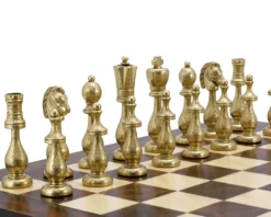 Maghreb Brass And Walnut Traditional Chess Set -Board Games - Chess And Cards Shop RCPB117b 02