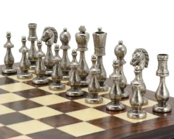 Maghreb Brass And Walnut Traditional Chess Set -Board Games - Chess And Cards Shop RCPB117b 03