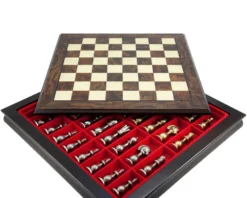 Maghreb Brass And Walnut Traditional Chess Set -Board Games - Chess And Cards Shop RCPB117b 05