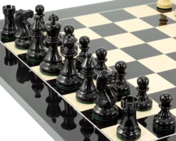 Atlantic Gloss Black And Natural Chess Set -Board Games - Chess And Cards Shop RCPB145 02