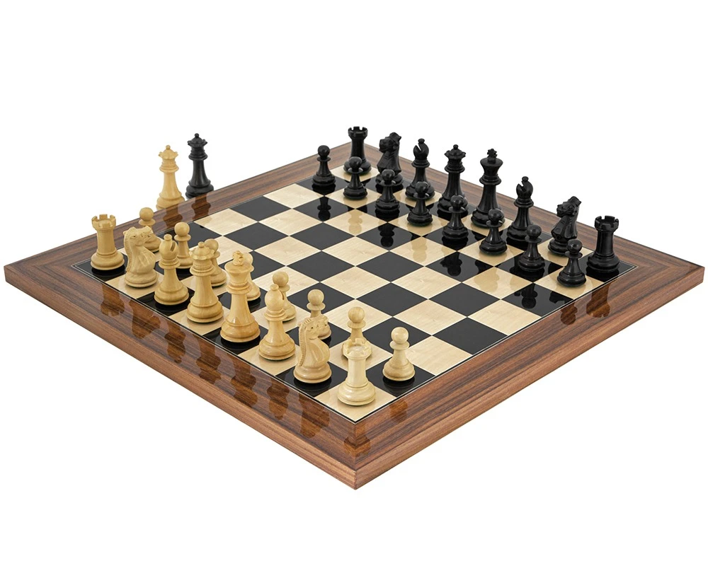 Old English Black And Palisander Chess Set 1 Old English Black And Palisander Chess Set