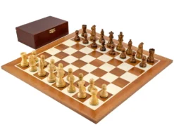 French Knight Sheesham Mahogany Chess Set