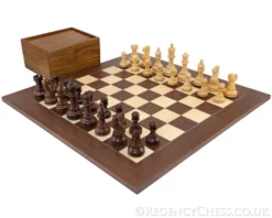 Atlantic Grand Rosewood Chess Set With Wooden Case