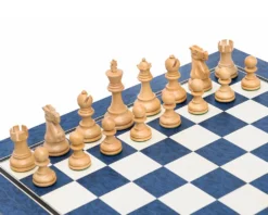 The Broadbase Club Satin Blue Chess Set -Board Games - Chess And Cards Shop RCPB288 02