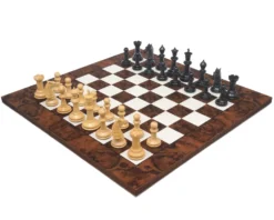 Classic Staunton Ebony & Dark Walnut Bath Series Grand Chess Set