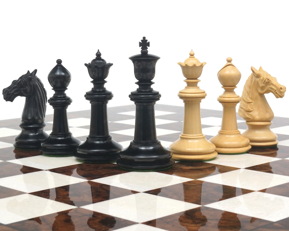 Classic Staunton Ebony & Dark Walnut Bath Series Grand Chess Set 5 Classic Staunton Ebony & Dark Walnut Bath Series Grand Chess Set - Image 5