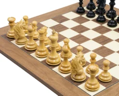 The Cavalry Ebony & Walnut Luxury Chess Set -Board Games - Chess And Cards Shop RCPB320 02