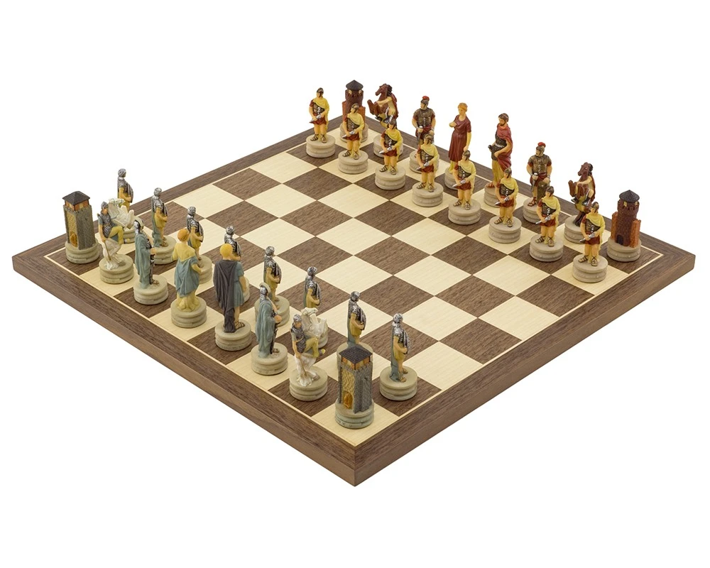 The Romans Vs Greeks Hand Painted Chess Set By Italfama 1 The Romans Vs Greeks Hand Painted Chess Set By Italfama