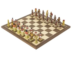 The Romans Vs Egyptians Hand Painted Themed Chess Set By Italfama