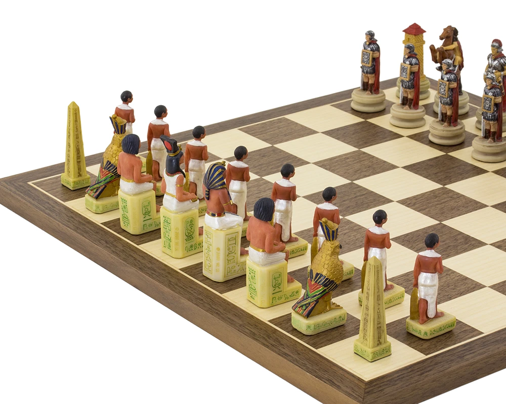 The Romans Vs Egyptians Hand Painted Themed Chess Set By Italfama 2 The Romans Vs Egyptians Hand Painted Themed Chess Set By Italfama - Image 2