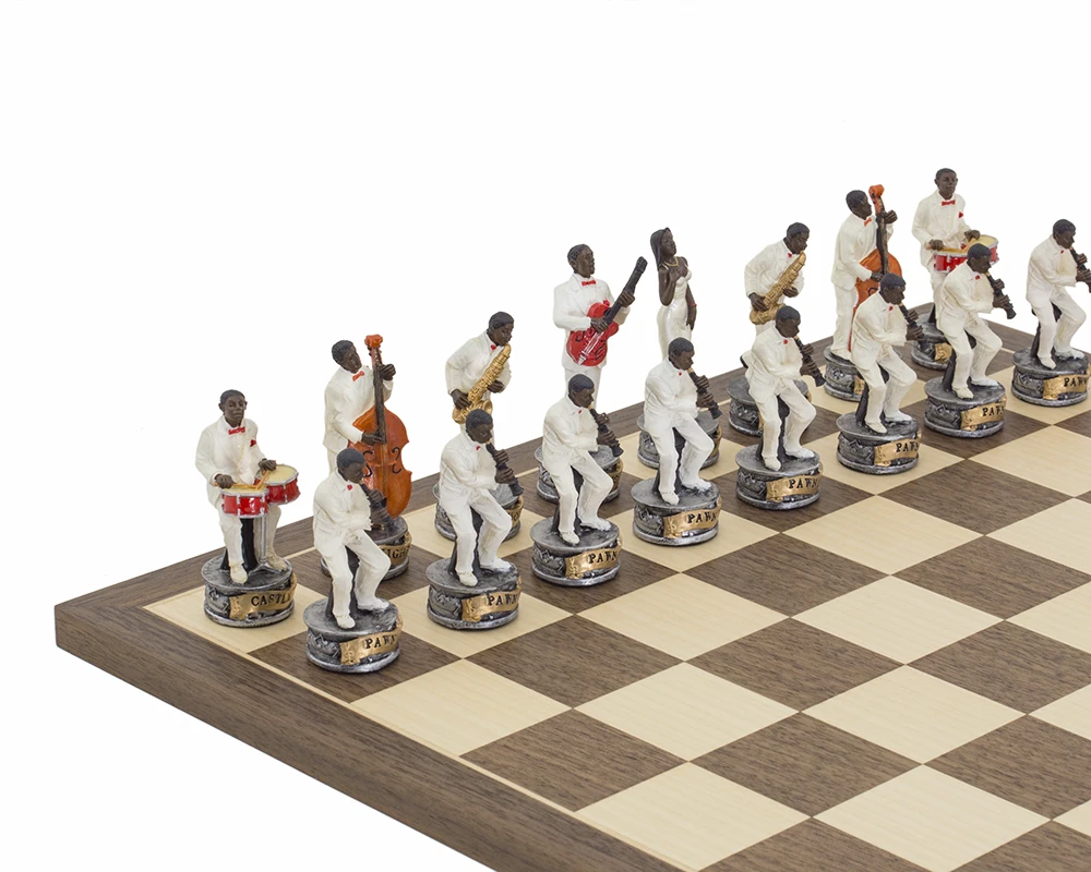The Jazz Band Vs Rock Stars Hand Painted Themed Chess Set By Italfama 4 The Jazz Band Vs Rock Stars Hand Painted Themed Chess Set By Italfama - Image 4