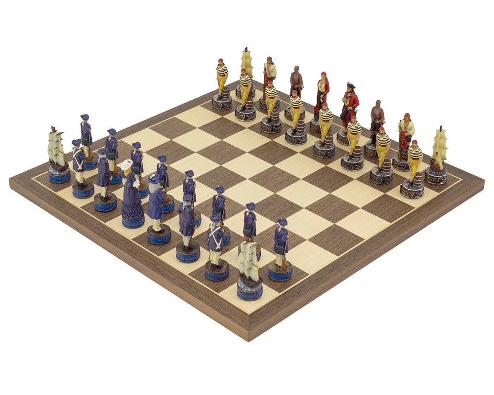 The Pirates Vs Navy Hand Painted Themed Chess Set By Italfama 1 The Pirates Vs Navy Hand Painted Themed Chess Set By Italfama