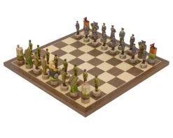 The Hitler Vs Roosevelt, Second World War Hand Painted Themed Chess Set By Italfama