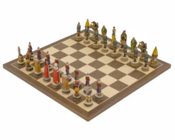 The Hungarians Vs Turkish Hand Painted Themed Chess Set By Italfama