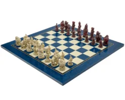 The Alice In Wonderland Cardinal Blue Chess Set By Berkeley Chess