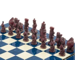 The Alice In Wonderland Cardinal Blue Chess Set By Berkeley Chess -Board Games - Chess And Cards Shop RCPB391b 02