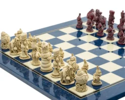 The Alice In Wonderland Cardinal Blue Chess Set By Berkeley Chess -Board Games - Chess And Cards Shop RCPB391b 03