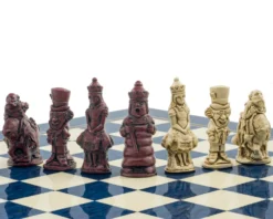 The Alice In Wonderland Cardinal Blue Chess Set By Berkeley Chess -Board Games - Chess And Cards Shop RCPB391b 06