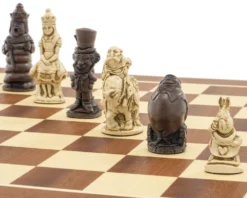 The Berkeley Chess Alice In Wonderland Russet & Mahogany Chess Set -Board Games - Chess And Cards Shop RCPB403b 05