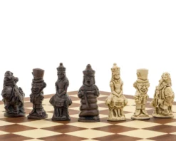 The Berkeley Chess Alice In Wonderland Russet & Mahogany Chess Set -Board Games - Chess And Cards Shop RCPB403b 06