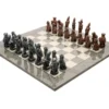 The Berkeley Chess Mandarin Grey Metal Chess Set