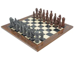 The Berkeley Chess Camelot Metal & Palisander Chess Set