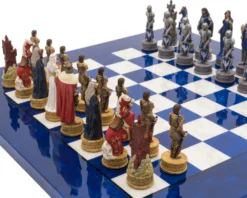 The King Arthur Hand Painted Themed Luxury Blue Chess Set By Italfama -Board Games - Chess And Cards Shop RCPB427 02