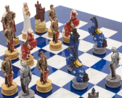 The King Arthur Hand Painted Themed Luxury Blue Chess Set By Italfama -Board Games - Chess And Cards Shop RCPB427 04