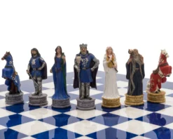 The King Arthur Hand Painted Themed Luxury Blue Chess Set By Italfama -Board Games - Chess And Cards Shop RCPB427 05