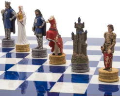 The King Arthur Hand Painted Themed Luxury Blue Chess Set By Italfama -Board Games - Chess And Cards Shop RCPB427 06