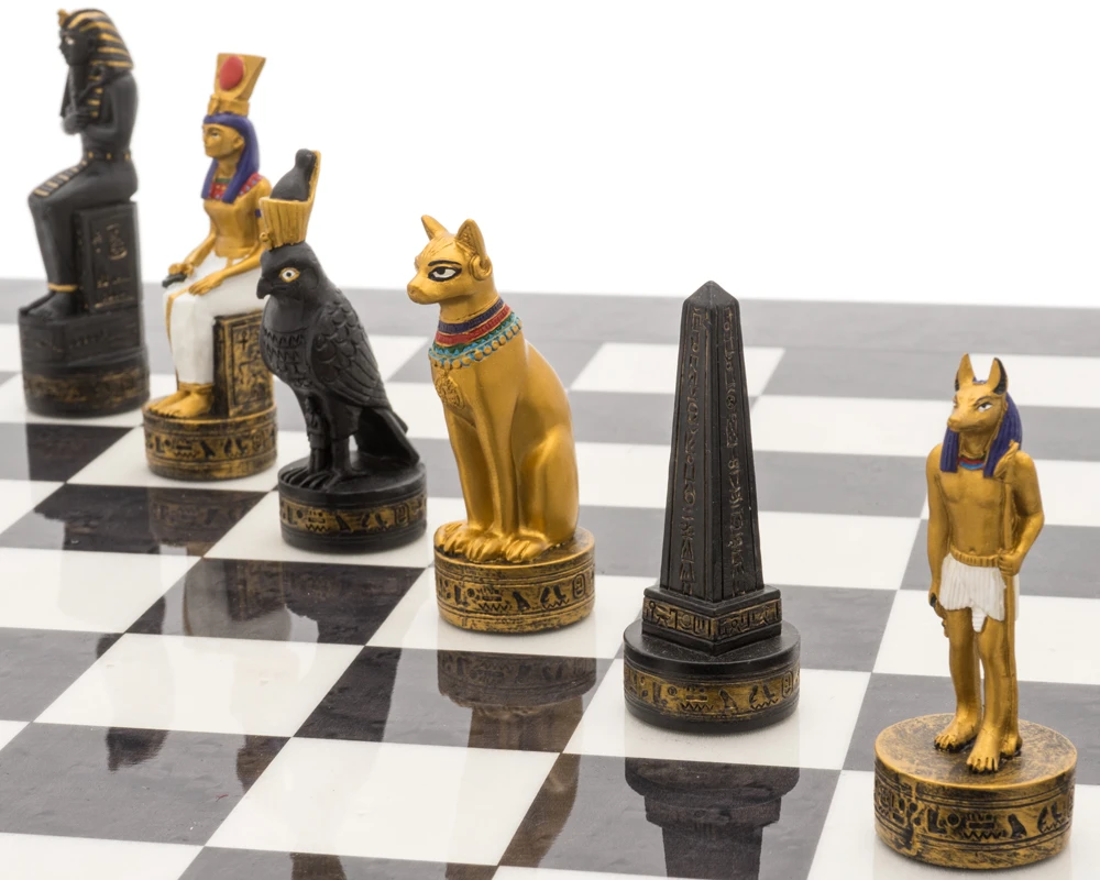The Ancient Egypt Hand Painted Themed Luxury Charcoal Chess Set By Italfama 7 The Ancient Egypt Hand Painted Themed Luxury Charcoal Chess Set By Italfama - Image 7