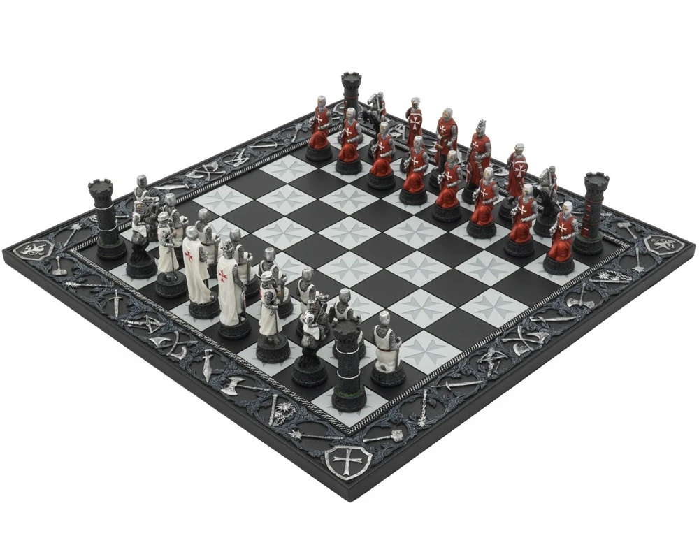 The Knights Templar Crusade Hand Painted Themed Chess Set By Italfama 1 The Knights Templar Crusade Hand Painted Themed Chess Set By Italfama
