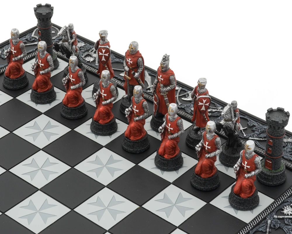The Knights Templar Crusade Hand Painted Themed Chess Set By Italfama 2 The Knights Templar Crusade Hand Painted Themed Chess Set By Italfama - Image 2