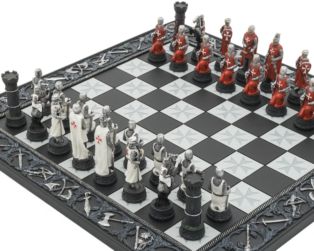 The Knights Templar Crusade Hand Painted Themed Chess Set By Italfama 3 The Knights Templar Crusade Hand Painted Themed Chess Set By Italfama - Image 3