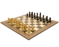The Antiqued British Staunton And Walnut Deluxe Chess Set