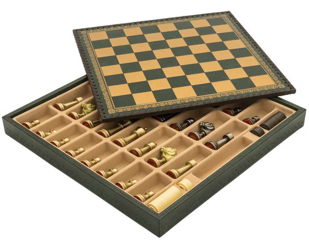 The Turin Verde Italian Chess Set Incorporating Backgammon Board, Dice And Draughts 8 The Turin Verde Italian Chess Set Incorporating Backgammon Board, Dice And Draughts - Image 8