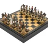The Napoleon Vs Russians Italian Nero Chess Set With Backgammon Board, Dice And Draughts