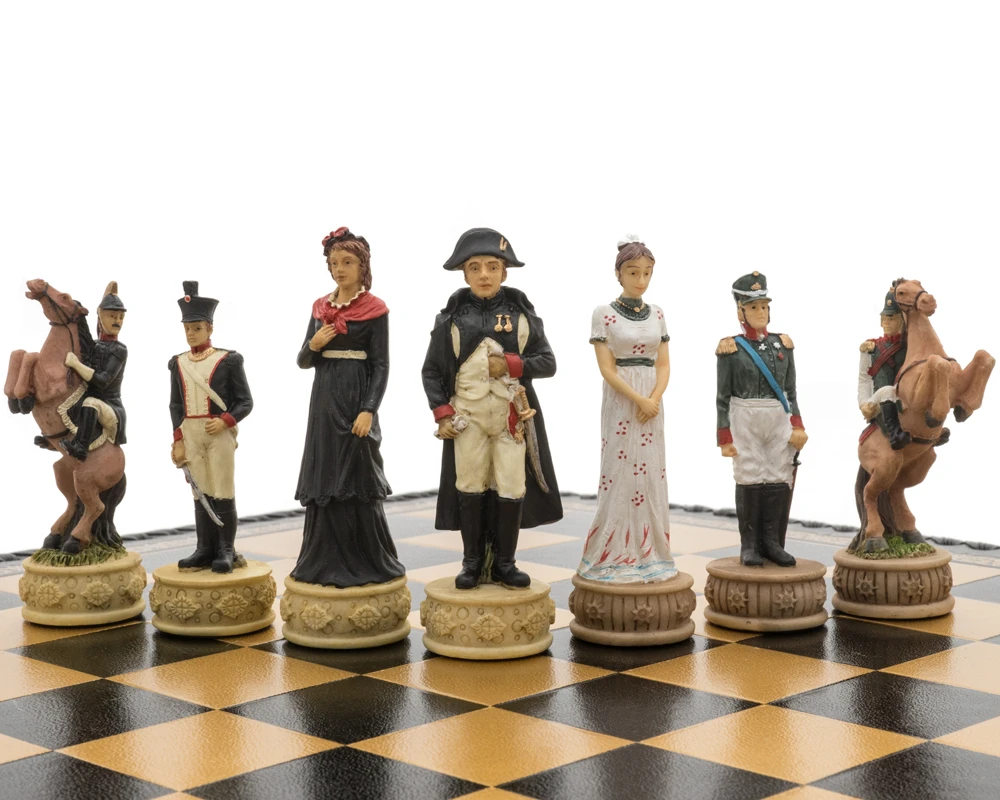 The Napoleon Vs Russians Italian Nero Chess Set With Backgammon Board, Dice And Draughts 6 The Napoleon Vs Russians Italian Nero Chess Set With Backgammon Board, Dice And Draughts - Image 6