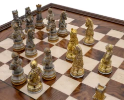 The Medieval Pewter And Briarwood Luxury Chess Cabinet Set -Board Games - Chess And Cards Shop RCPB453 5