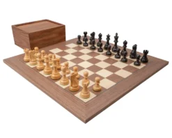 The Levisham Black And Walnut Chess Set