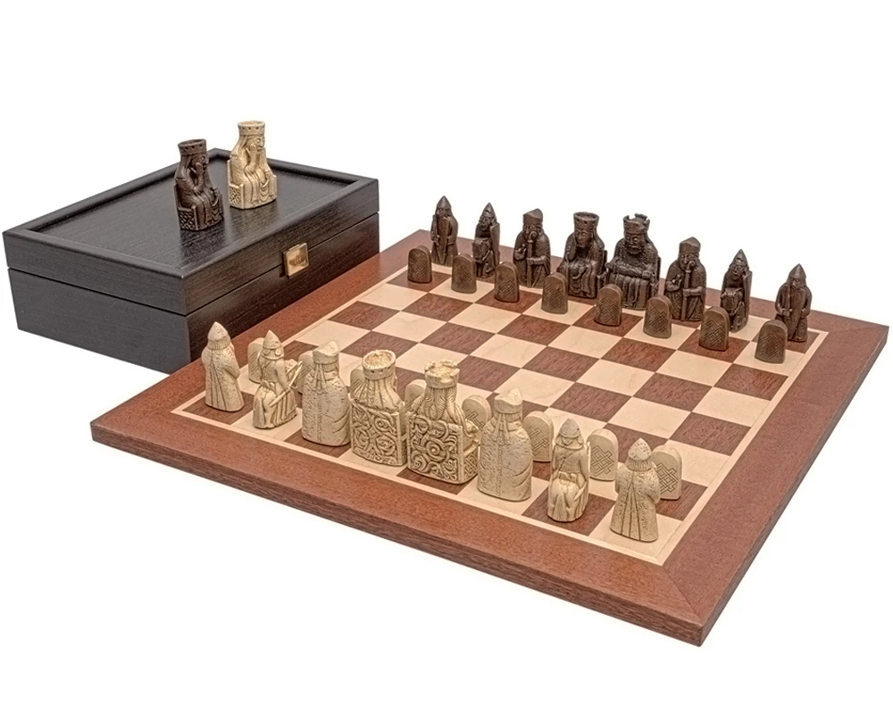 The Regency Isle Of Lewis And Mahogany Chess Set Mid Sized 1 The Regency Isle Of Lewis And Mahogany Chess Set Mid Sized