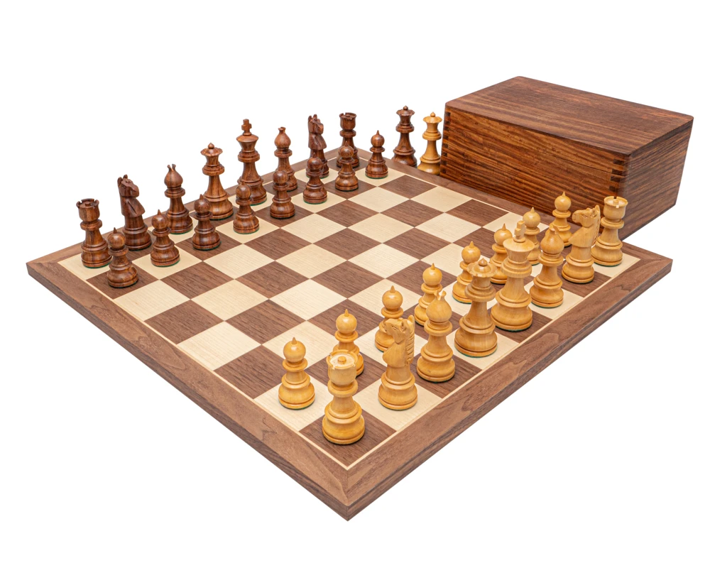 The Opus Sheesham And Walnut Chess Set With Case 1 The Opus Sheesham And Walnut Chess Set With Case
