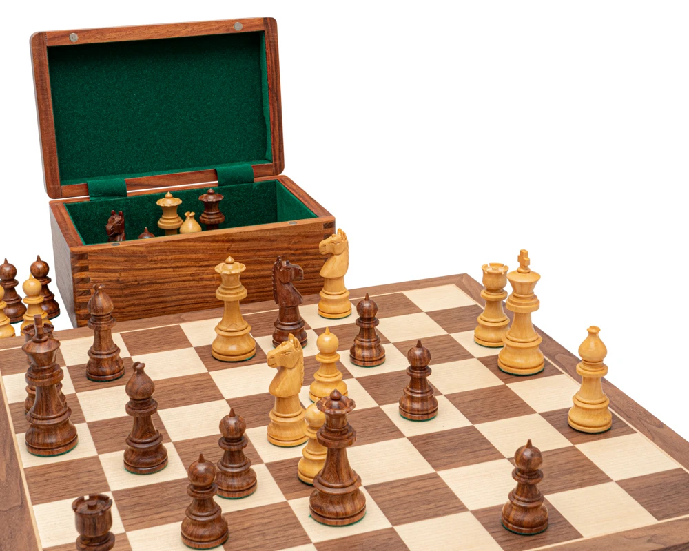 The Opus Sheesham And Walnut Chess Set With Case 4 The Opus Sheesham And Walnut Chess Set With Case - Image 4