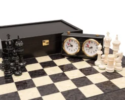 The Kings Cross Carved And Grey Erable Chess Set -Board Games - Chess And Cards Shop RCPB486 04
