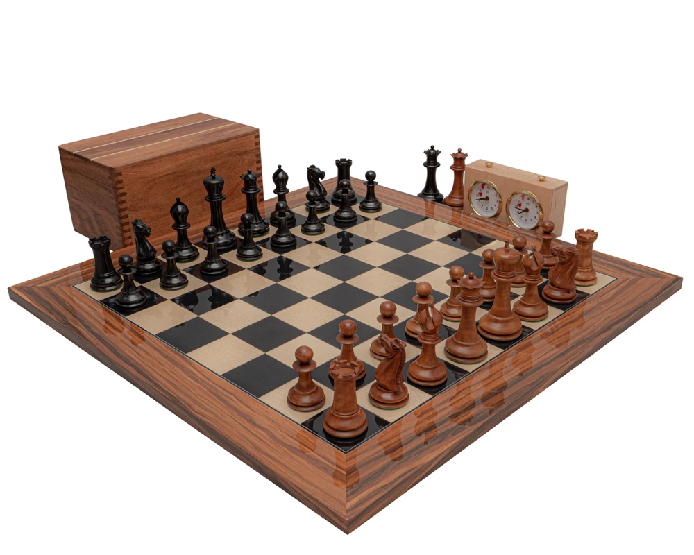The 1849 Reproduction Staunton Ebony, Antiqued And Palisander Luxury Chess Set 1 The 1849 Reproduction Staunton Ebony, Antiqued And Palisander Luxury Chess Set