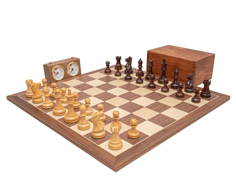 Rosewood And Walnut Deluxe Staunton Chess Set 6 Rosewood And Walnut Deluxe Staunton Chess Set - Image 6